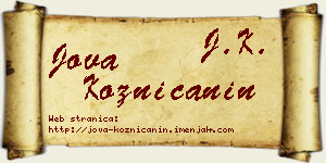 Jova Kozničanin vizit kartica
